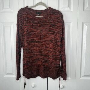 RELATIVITY Women's Long Orange Sweater Tie Up Sides‎ Fall Size M